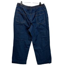 Haband Ice House Pants Mens  Flannel Lined Blue Elastic Waist Relax Fit